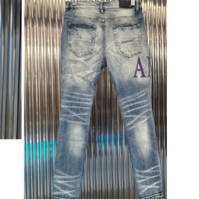 quần jean nam ống côn màu xanh kiểu rách in hoạ tiết, Quần dài jean chất vải denim cao cấp co dãn nhẹ T-FASHION 24H Ms89