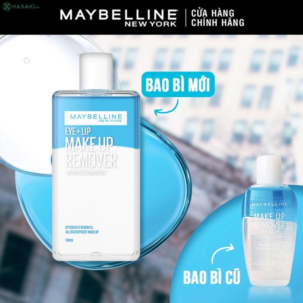 Nước tẩy trang MAYBELLINE Make Up Remover Eye & Lip 150ml / Nước tẩy trang mắt môi