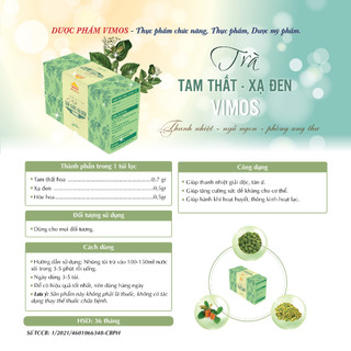Trà pha nước trà tam thất xạ đen VIMOS có khả năng thanh nhiệt, giúp ngủ ngon, tăng cường chức năng gan