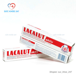 Kem Đánh Răng LACALUT aktiv Tuýp 75ML - Giúp Bảo Vệ Chân Răng, Giảm Chảy Máu Chân Răng, Ngừa Sâu Răng & Viêm Nướu Răng