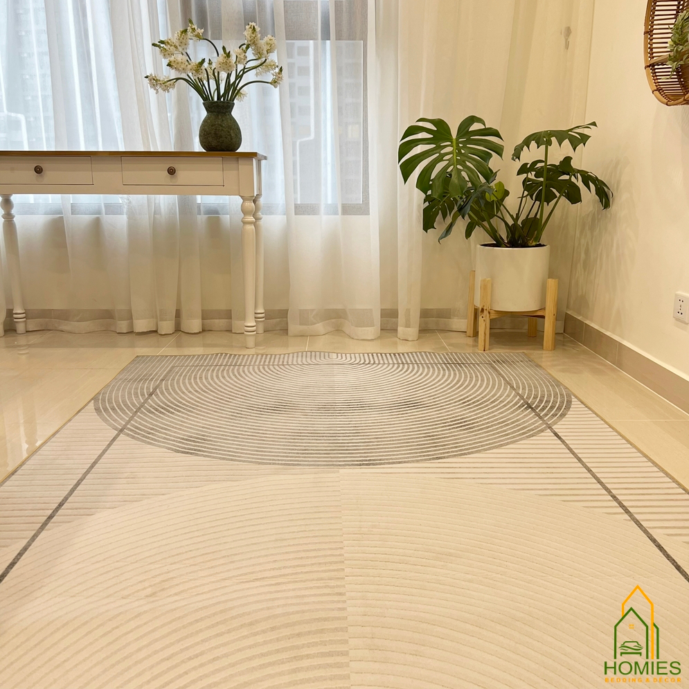 Thảm Nỉ Bali Trải Sàn Phòng Khách Hoạ Tiết Hiện Đại BA 06 - Đế Cao Su Chống Trơn Trượt