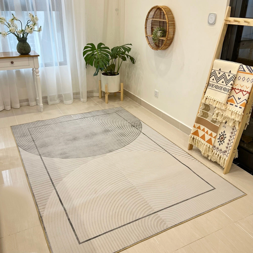 Thảm Nỉ Bali Trải Sàn Phòng Khách Hoạ Tiết Hiện Đại BA 06 - Đế Cao Su Chống Trơn Trượt