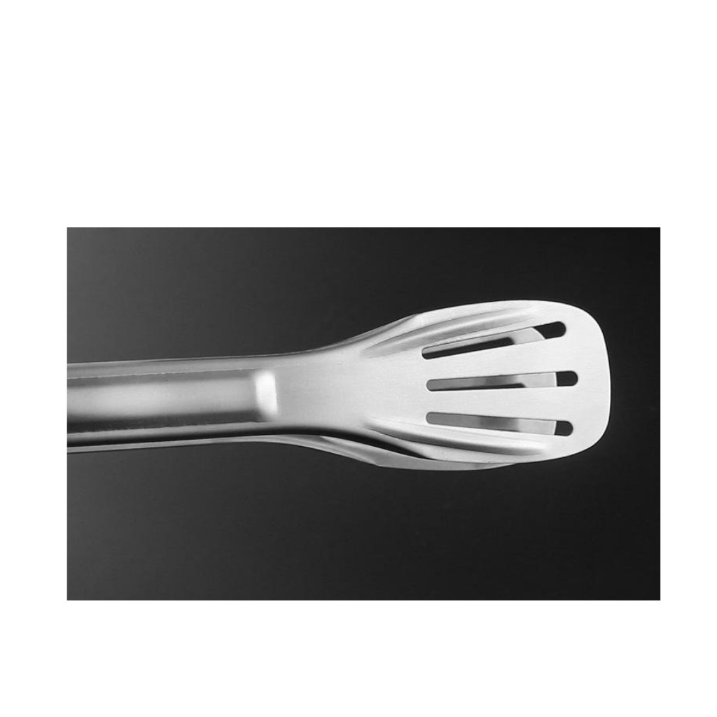 Dụng Cụ Gắp Đá, Gắp Thức Ăn, Gắp Thịt Có Khía Chất Liệu Thép Không Gỉ Chuyên Dụng Dài 23 cm