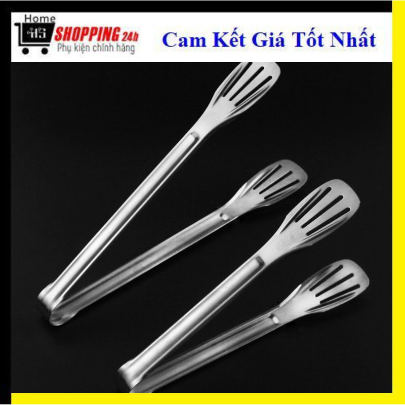 Dụng Cụ Gắp Đá, Gắp Thức Ăn, Gắp Thịt Có Khía Chất Liệu Thép Không Gỉ Chuyên Dụng Dài 23 cm