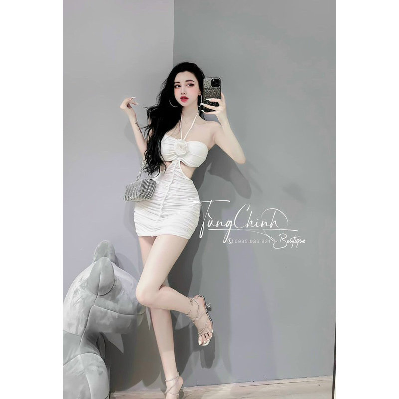 Đầm Hai Dây Ôm Body Khoét Eo Sexy CC0037