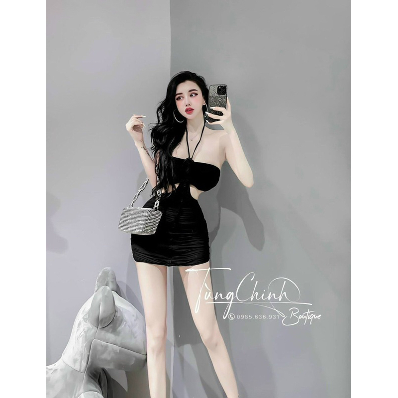 Đầm Hai Dây Ôm Body Khoét Eo Sexy CC0037