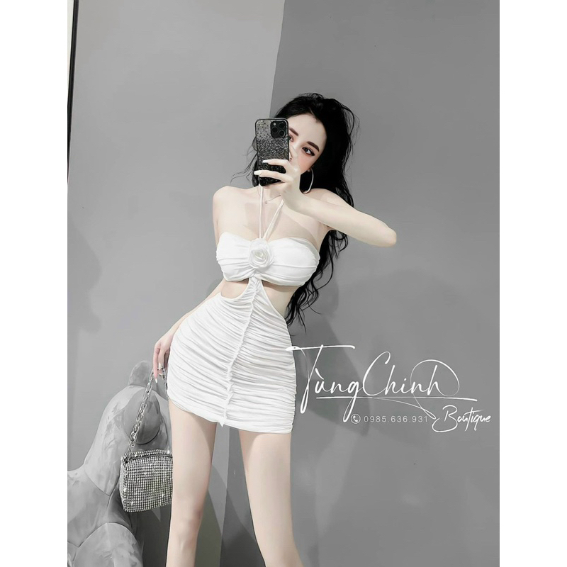 Đầm Hai Dây Ôm Body Khoét Eo Sexy CC0037