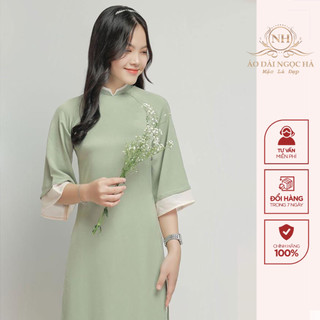 Áo dài cách tân dáng suông tay ngắn nữ tính