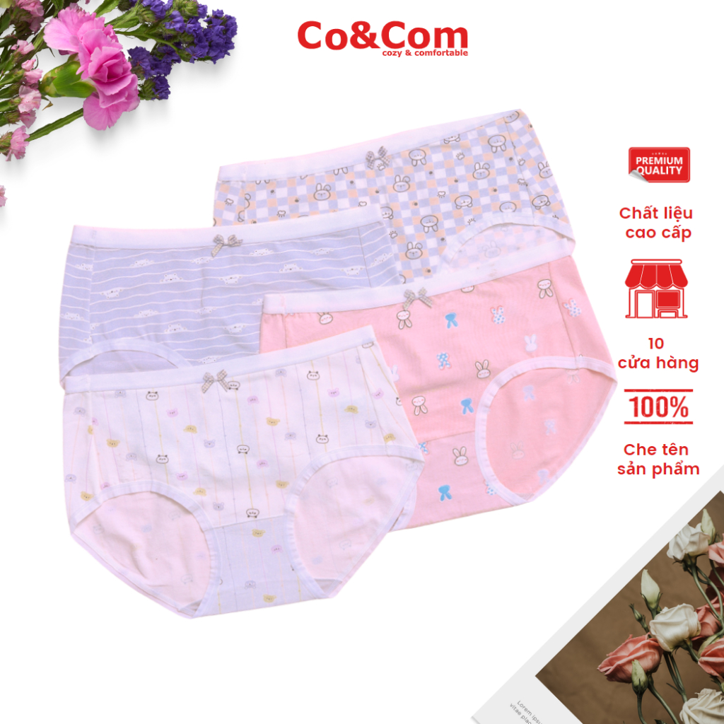 Quần lót bé gái size đại cotton kháng khuẩn mềm mại với da thấm hút tốt CoAndCom NO946