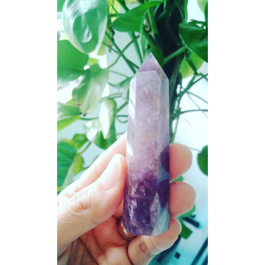 Trụ đá Tím 7-8cm (Dream Amethyst) làm Grid, trụ đá thanh tẩy Tarot, Reiki, thiền định, đá phong thủy