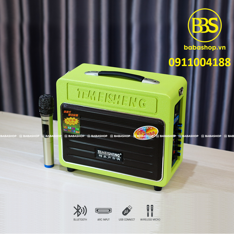 Loa karaoke mini Temeisheng GD06-09 Loa mini xách tay âm thanh chất lượng + Tặng kèm 1 micro không dây