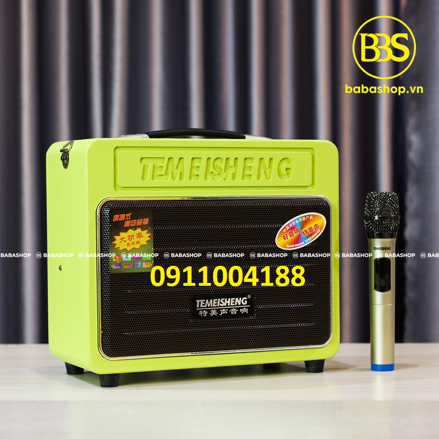 Loa karaoke mini Temeisheng GD06-09 Loa mini xách tay âm thanh chất lượng + Tặng kèm 1 micro không dây