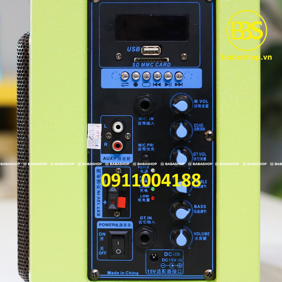 Loa karaoke mini Temeisheng GD06-09 Loa mini xách tay âm thanh chất lượng + Tặng kèm 1 micro không dây