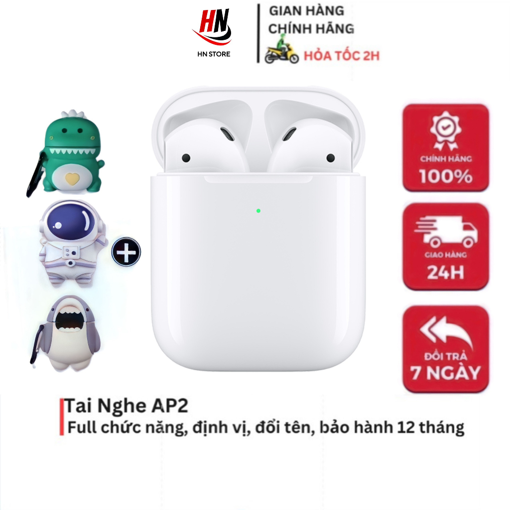 Tai nghe Bluetooth AlP2 Không Dây Full Chức Năng Pin Trâu 6h, Định Vị, Đổi Tên, Âm Tốt chính hãng HN STORE
