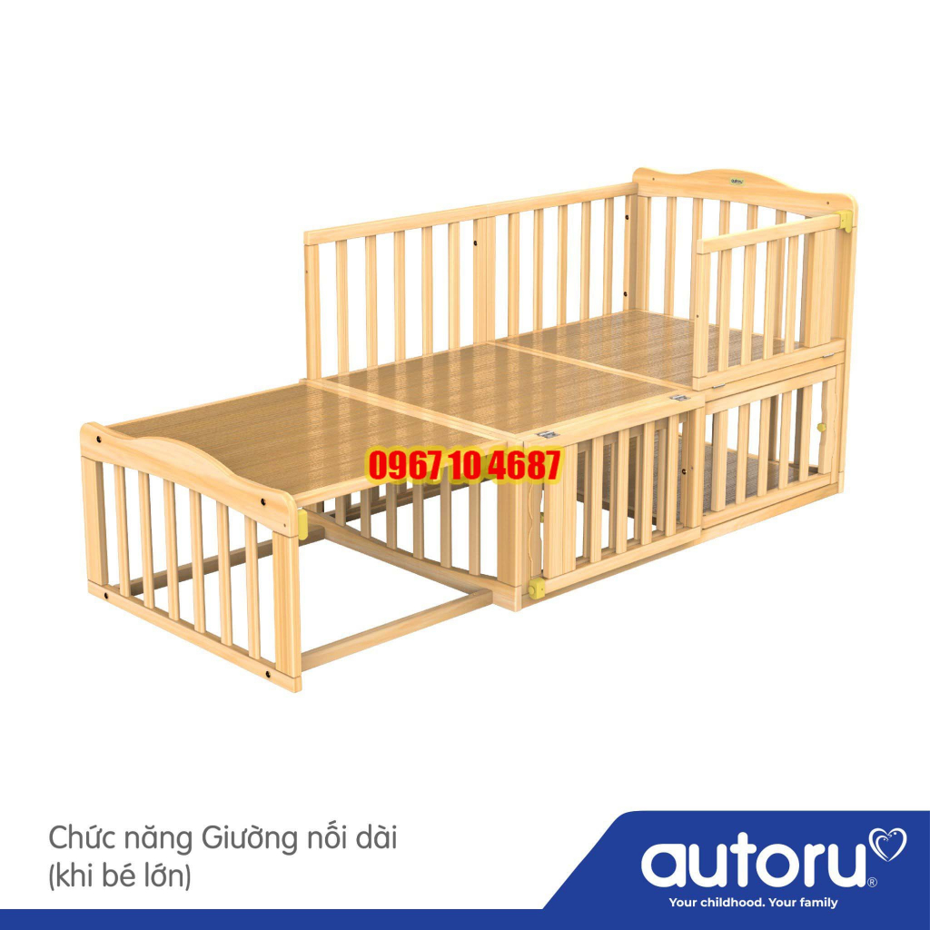 Giường cũi cho bé 6 chế độ đa năng cho bé Autoru C2