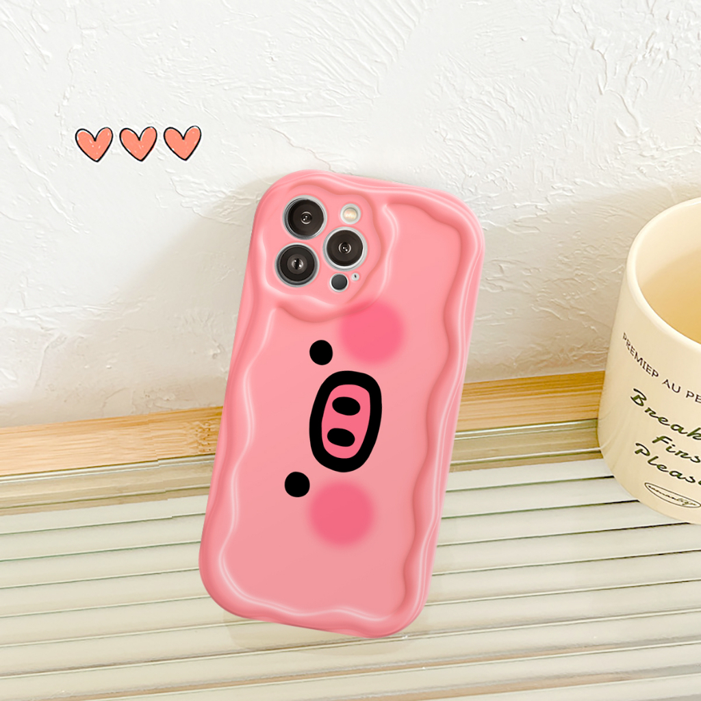 Ốp lưng iphone Viền nổi cạnh sóng Heo hồng cute 6s/6splus/7/7plus/8/8plus/x/xs/11/12/13/14/pro/max/promax/plus sk12