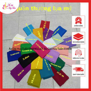 F Quần lụa Mỹ khóa trước thun sau 15cm - quần dài từ 98cm đến 102cm (Từ màu 1-8)