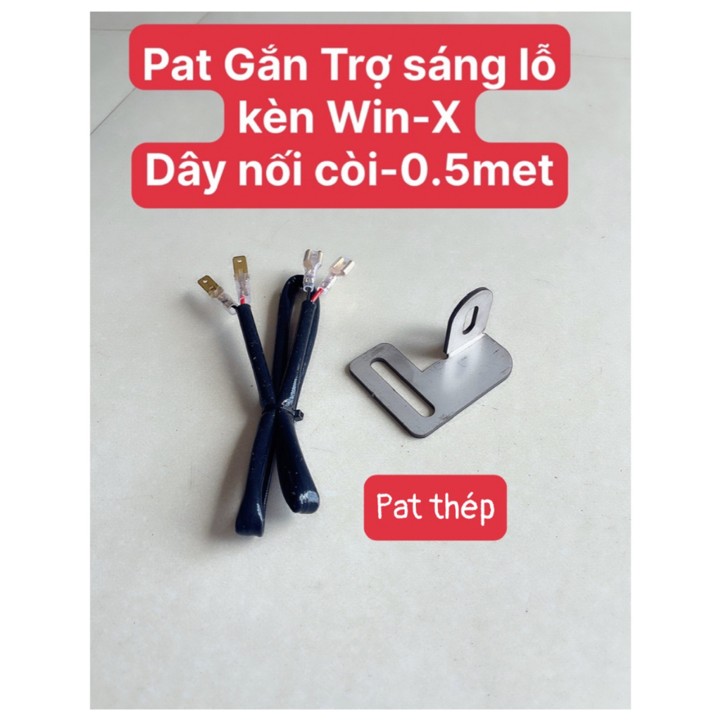 Pát gắn trợ sáng lỗ còi Win x inox 304+Dây Nối Kèn Xe Máy