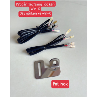 Pát gắn trợ sáng lỗ còi win x inox 304+dây nối kèn xe máy
