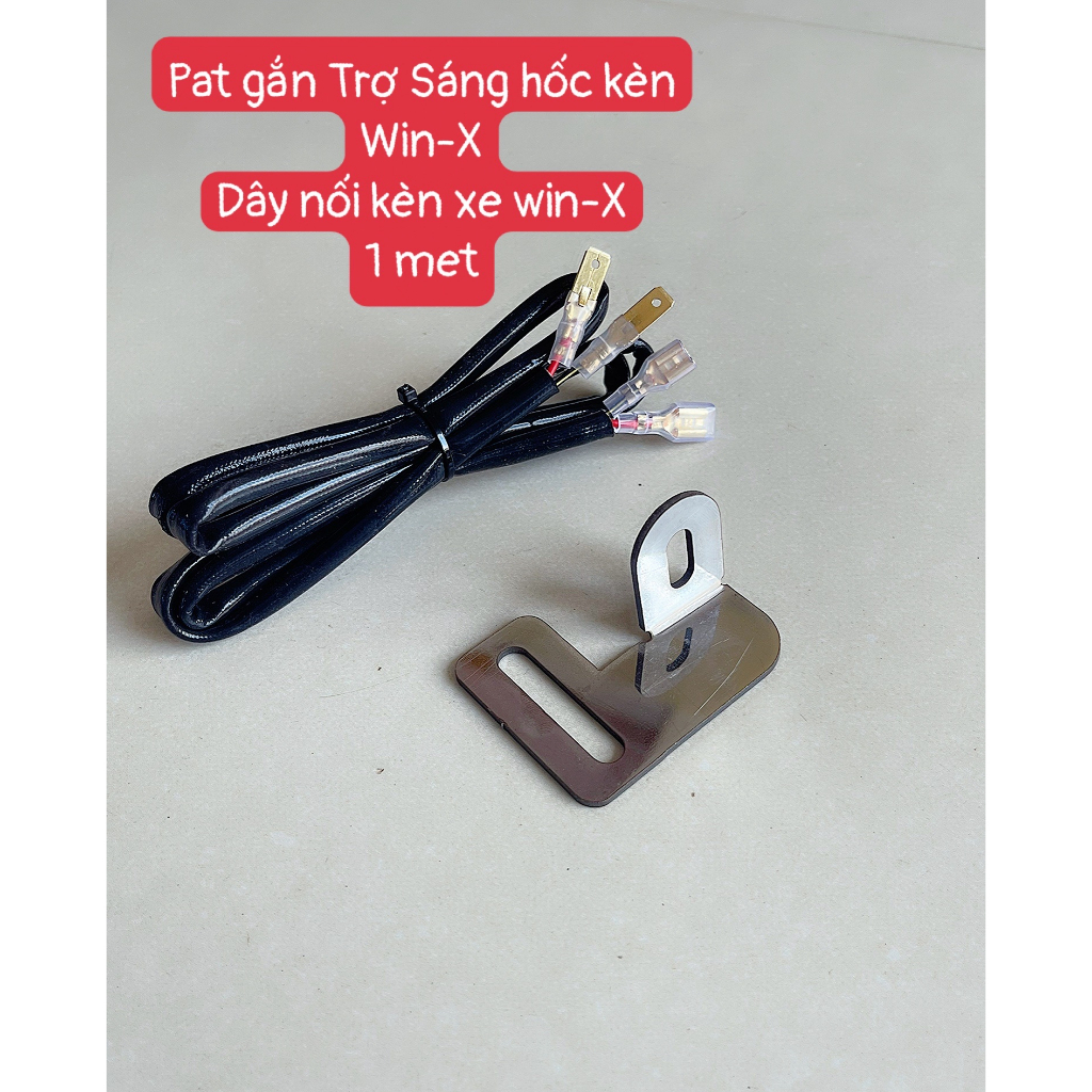 Pát gắn trợ sáng lỗ còi Win x inox 304+Dây Nối Kèn Xe Máy