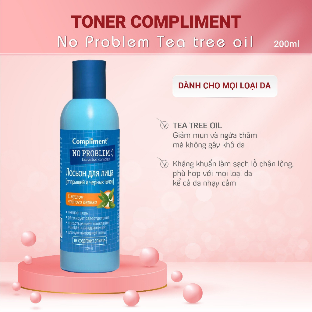 Toner Compliment No Problem làm sạch sâu, kiềm dầu, giảm viêm