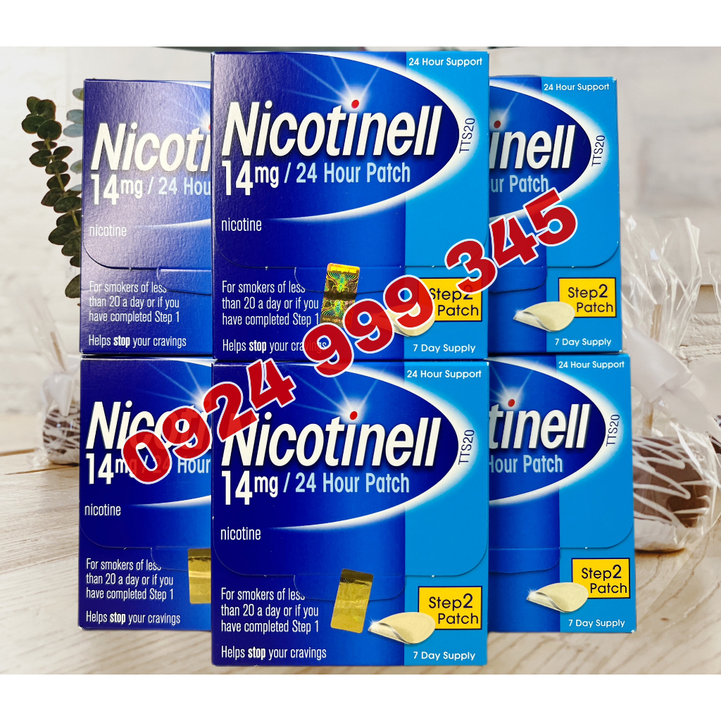 Miếng dán cai thuốc lá Nicotinell Step 2 hộp 7 miếng (Date mới)