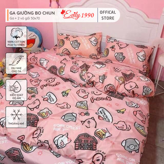 Bộ 3 Món Ga Gối Cotton Poly Mẫu HEO ĐỎ TO- LỢN ĐỎ ĐỦ KÍCH THƯỚC CHỌN LỰA