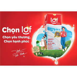Combo 3 lốc sữa tiệt trùng lof happy milk có đường 180ml