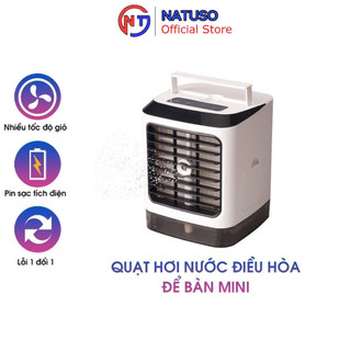 Quạt điều hòa mini để bàn 3 tốc độ gió tạo ẩm không khí dùng được tinh dầu Natuso Air-8 480ml
