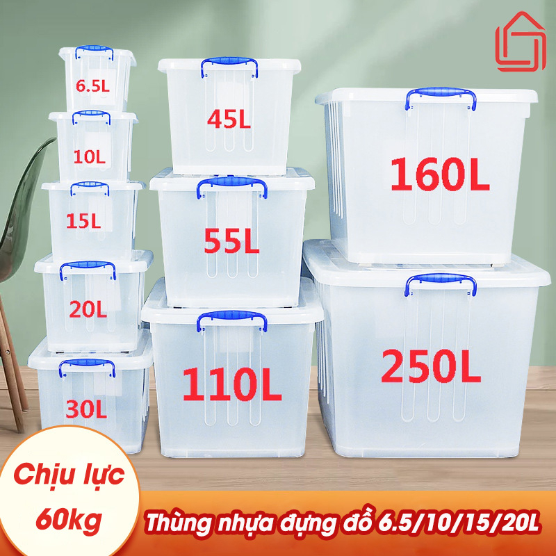 Thùng nhựa để đồ chơi trong suốt 6,5L/10L/15L/20L | BigBuy360 - bigbuy360.vn