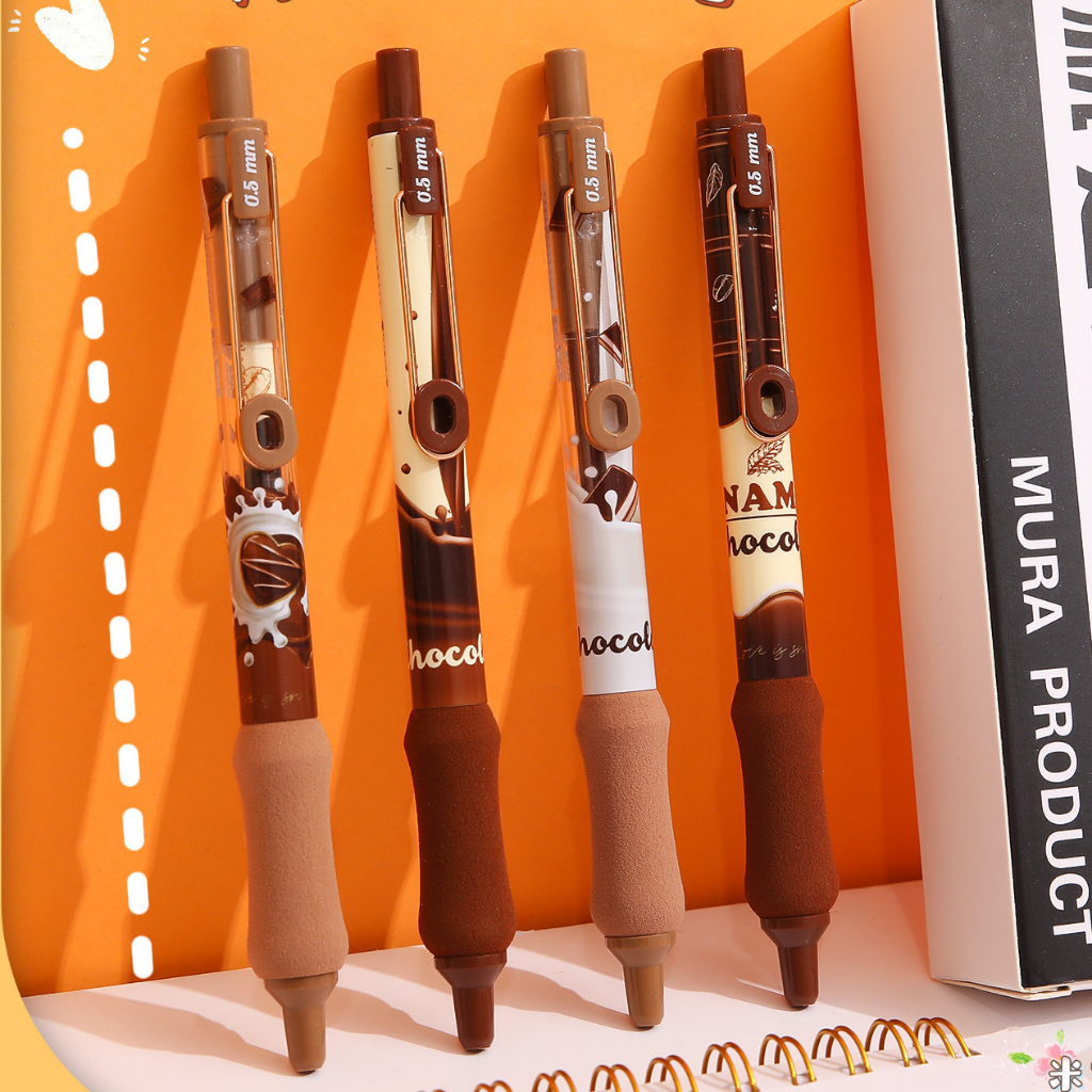 Set 4 bút Mura Chocolate gel mực đen ngòi 0,5mm