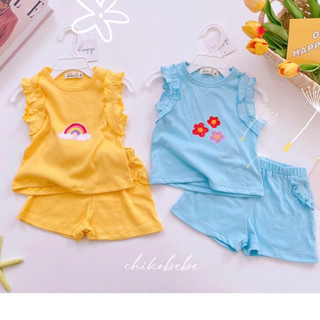Bộ ba lỗ bé gái bèo vai Chikobebe xuất Nhật