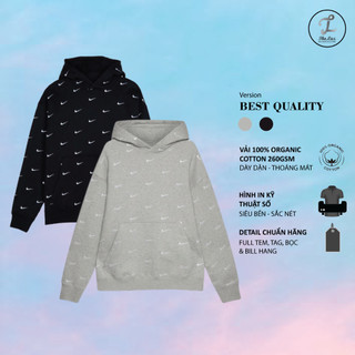 Áo hoodie nai swoosh full logo thêu nổi - tem tag check code