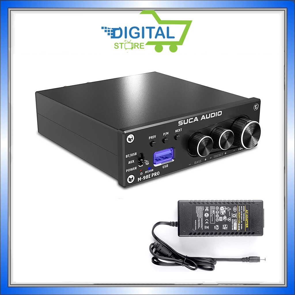 Amply mini công suất khủng Suca Audio M98E Pro, 160Wx2 (4Ohm), bluetooth 5.0, amply kỹ thuật số M-98Echo xe hơi, xe ô tô