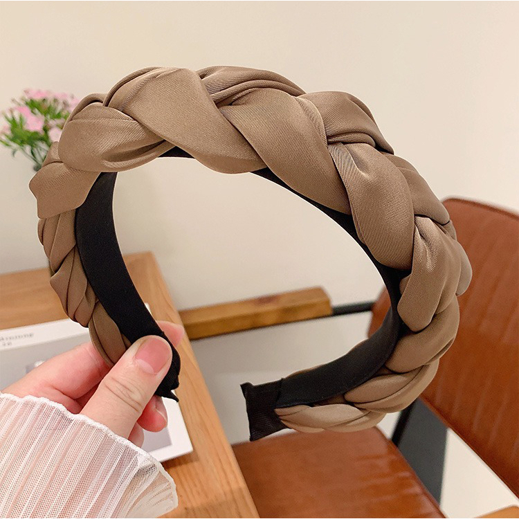 Bờm tóc tết bản to vải lụa phong cách nhẹ nhàng nhiều màu MB01