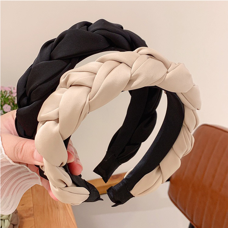 Bờm tóc tết bản to vải lụa phong cách nhẹ nhàng nhiều màu MB01
