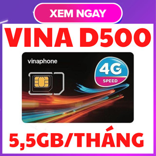 Sim 4G VINAPHONE Trọn Gói 1 Năm 5GB 1 Tháng D500 Không Cần Nạp Tiền - Sim Tốc Độ Cao Vào Mạng Lướt Web