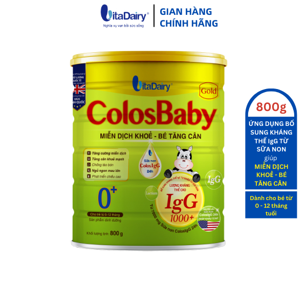 Sữa bột Colosbaby Gold 0+ 400g hỗ trợ tăng cân, tăng cường miễn dịch cho bé - VitaDairy