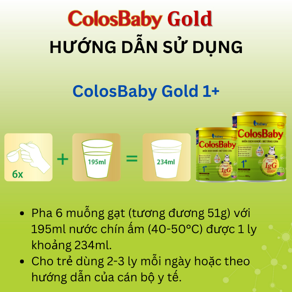 Sữa bột ColosBaby Gold 1+ 400g hỗ trợ tăng cân, tăng cường miễn dịch cho bé - VitaDairy