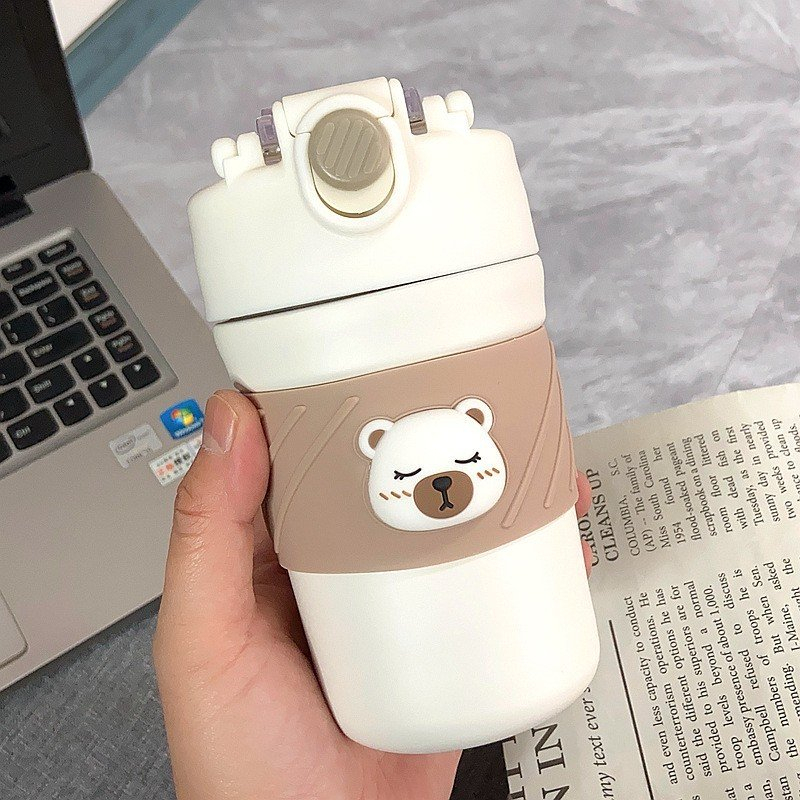 Bình giữ nhiệt hình gấu cao cấp LX23 dung tích 450ml