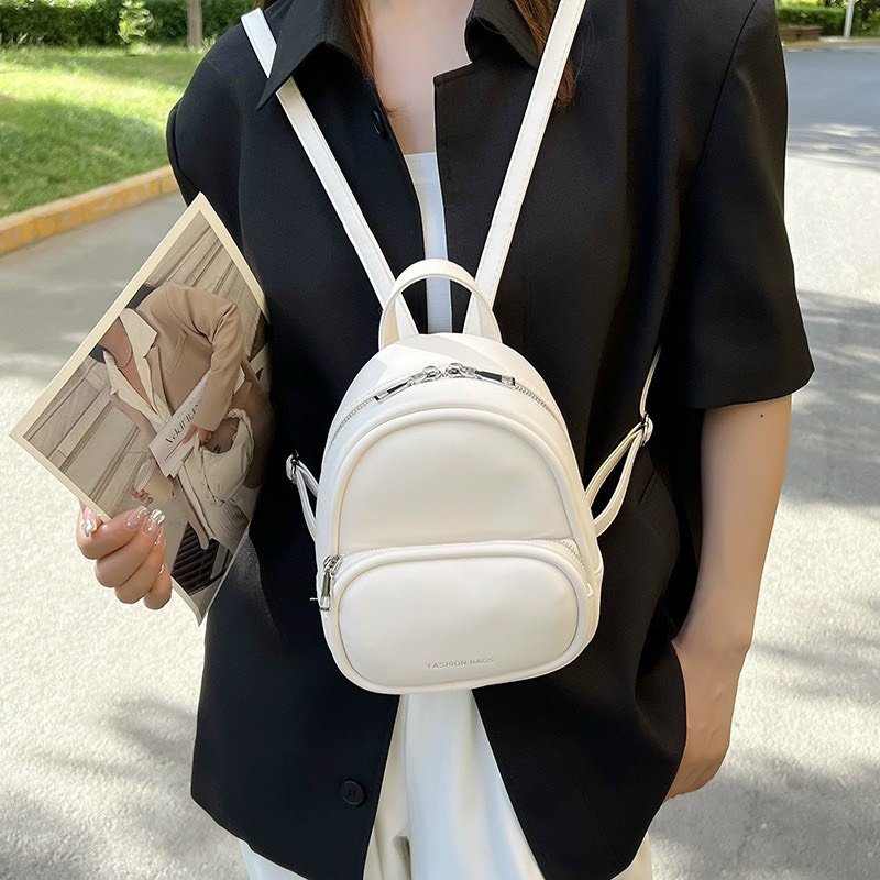 Balo mini trơn da mềm thời trang đi du lịch đi chơi phong cách hàn quốc