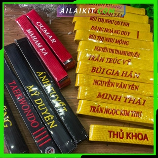 {Đai Tốt Thêu Tên Thêu Chữ} (Đai Xanh, Đai Vàng, Đai Đỏ, Đai Đen) Vovinam Karate Taekwondo Ailaikit