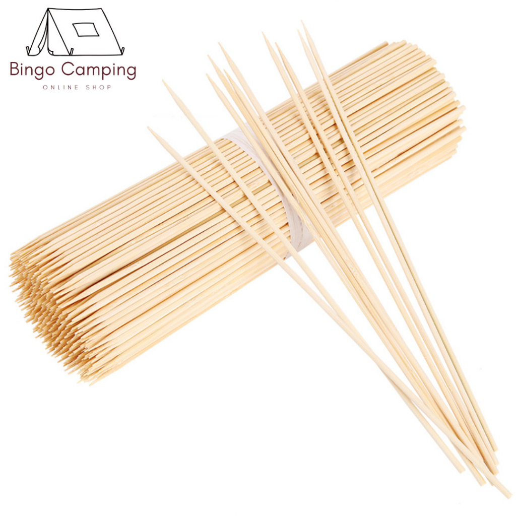 Que xiên thịt nướng xúc xích bằng tre chiều dài 16 cm chất liệu 100% tre tự nhiên que xiên thịt nướng Bingo