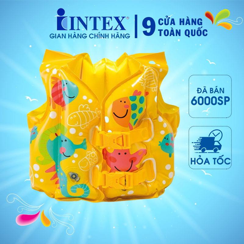 Áo phao bơi cho bé nhiều mẫu, chính hãng thương hiệu INTEX, dành cho bé 18m - 5 tuổi - Babycuatoi