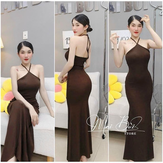 A-34(HÀNG SẴN/ ĐẦM MAXI ĐUÔI CÁ BODY YẾM CỔ HACK DÁNG XINH.