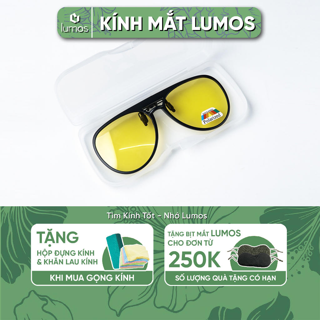 Tròng kính râm cận di động dạng kẹp dáng tròn chống tia UV chống loá tiện lợi nhiều màu Lumos PK-11