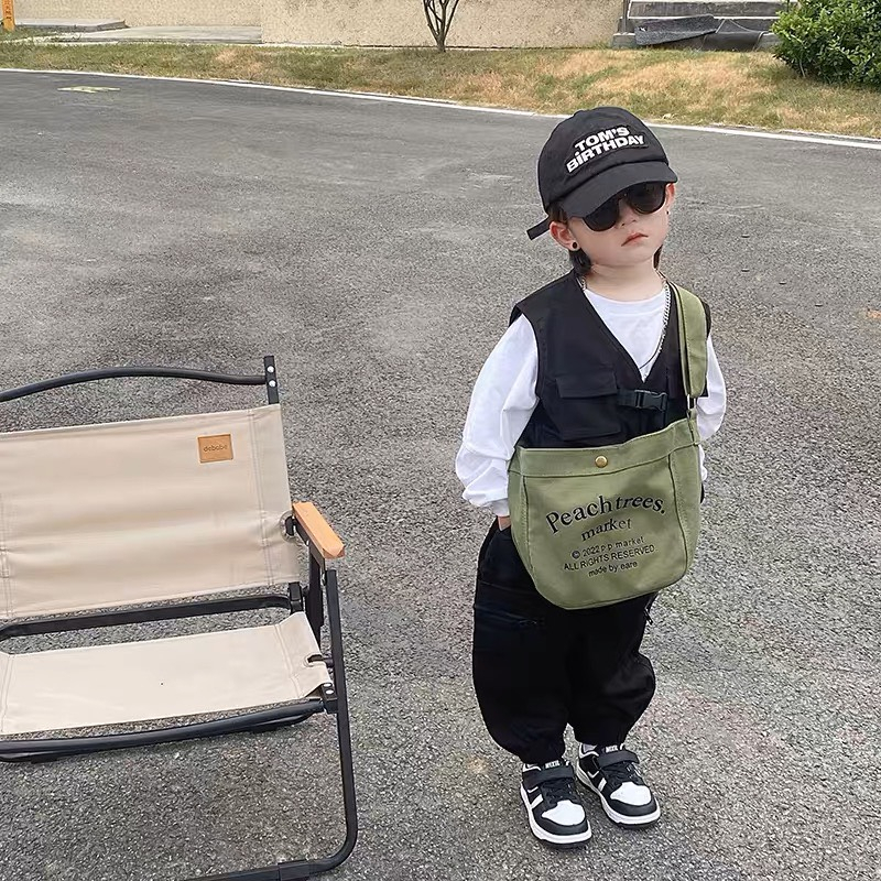 Túi Xách Đeo Chéo Phong Cách Hàn Quốc Cho Bé Trai Bé Gái, Chất Liệu Vải Canvas Mềm Mại, Phù Hợp Đi Chơi - XUDOO KIDS