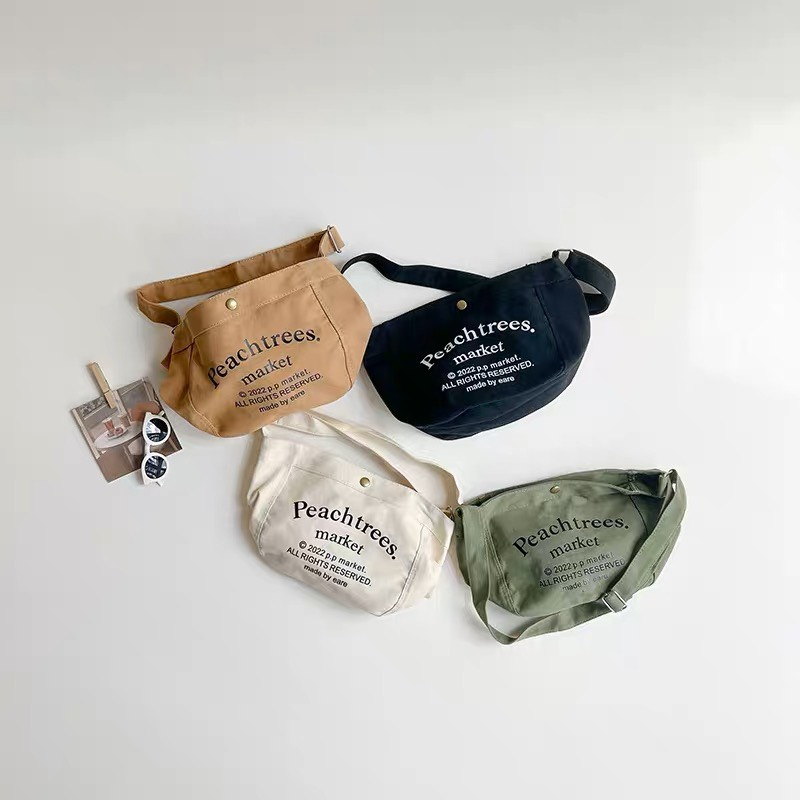 Túi Xách Đeo Chéo Phong Cách Hàn Quốc Cho Bé Trai Bé Gái, Chất Liệu Vải Canvas Mềm Mại, Phù Hợp Đi Chơi - XUDOO KIDS