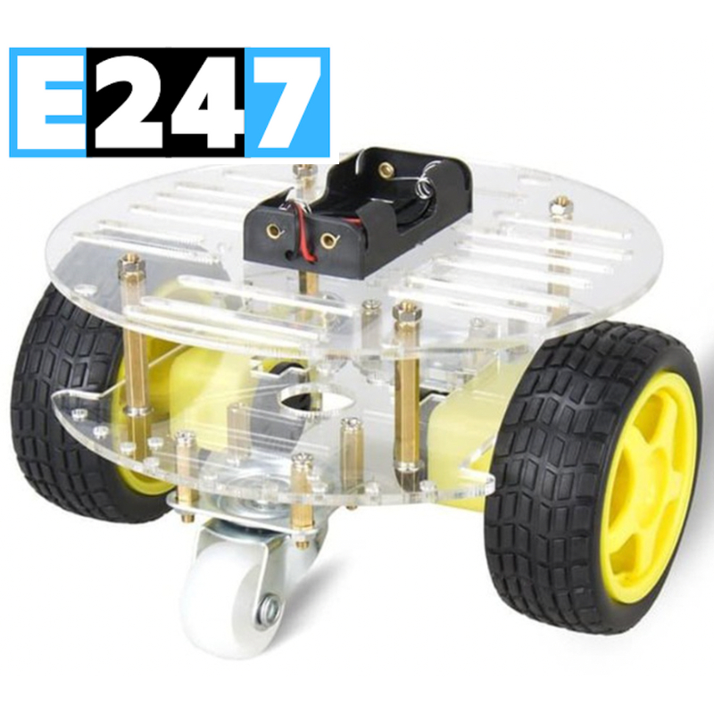 COMBO KHUNG XE ROBOT TRÒN 2WD KÈM ĐỘNG CƠ + 2 BÁNH XE