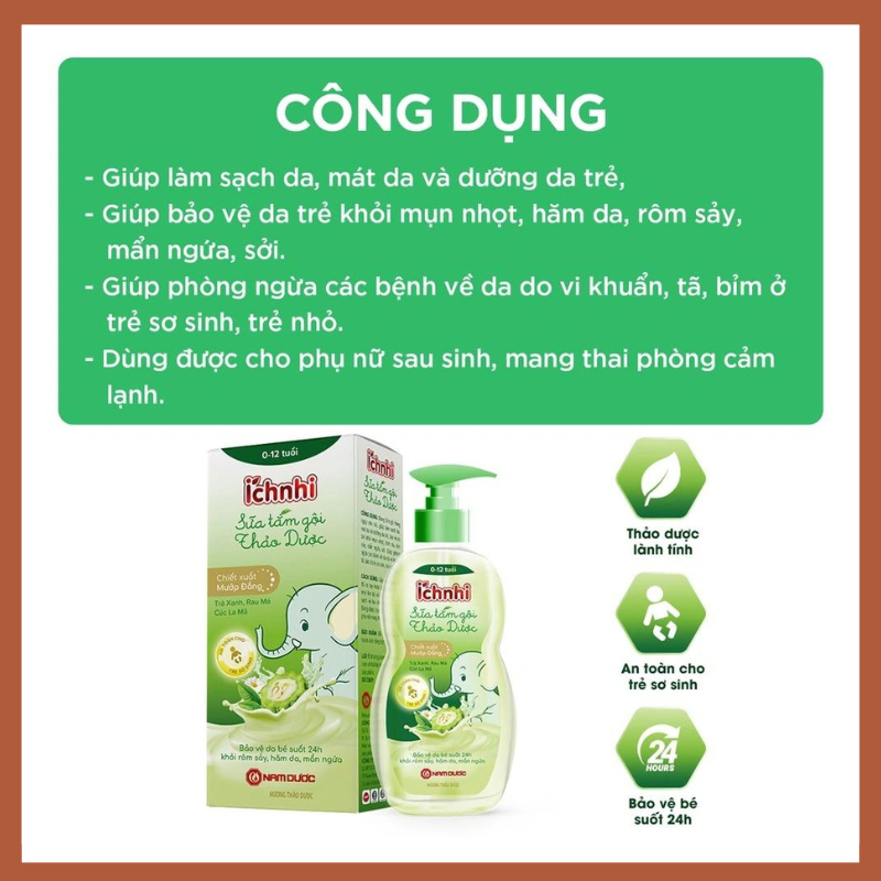 Sữa tắm thảo dược Ích Nhi
